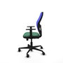 Chaise Jorquera Synchrone/Traslack tissu Vert émeraude Maille Bleu Base en nylon noir Accoudoir 1D Sans appui-tête Roulettes 65mm nylon