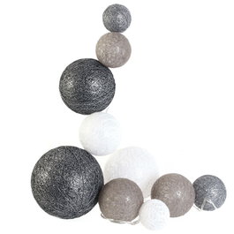 Home Deco Factory Guirlande Lumineuse 10 LED Grise avec Boules