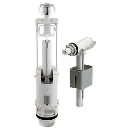 Edouard Rousseau - Kit mécanisme WC avec alimentation latérale, flotteur, anti-siphonage, réglable en hauteur 280 à 430 mm, silencieux, bouton poussoir