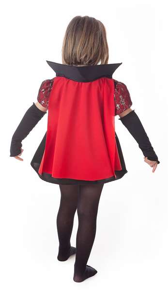 Creaciones Llopis Disfraz infantil vampira esqueletos T-2 - Déguisement enfant vampire squelette (robe, moufles et cape) pour 2-4 ans Creaciones Llopis Disfraz infantil vampira esqueletos T-2 - Déguisement enfant vampire squelette (robe, moufles et cape) pour 2-4 ans