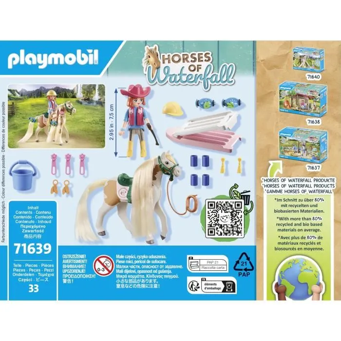PLAYMOBIL 71639 Horses of Waterfall - Figurine Ellie avec son cheval - 33 pièces - Jouet enfant à partir de 4 ans