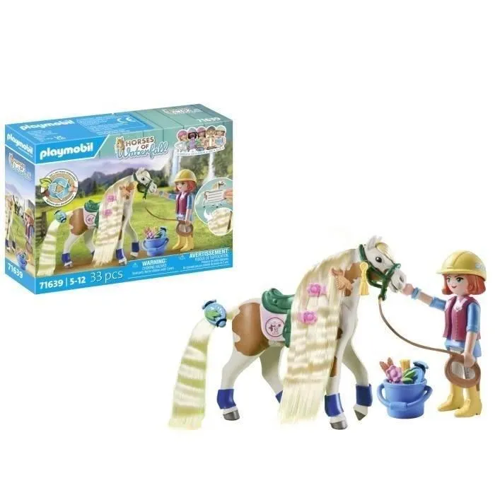 PLAYMOBIL 71639 Horses of Waterfall - Figurine Ellie avec son cheval - 33 pièces - Jouet enfant à partir de 4 ans