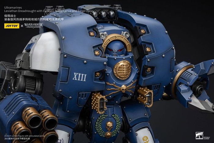 Joy Toy (CN) Warhammer The Horus Heresy Figurine 1/18 Ultramarines Leviathan Dreadnought avec Cyclonic Melta Lance et Siege Claws