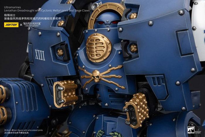 Joy Toy (CN) Warhammer The Horus Heresy Figurine 1/18 Ultramarines Leviathan Dreadnought avec Cyclonic Melta Lance et Siege Claws