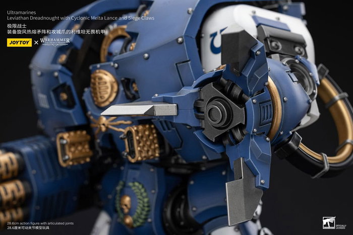 Joy Toy (CN) Warhammer The Horus Heresy Figurine 1/18 Ultramarines Leviathan Dreadnought avec Cyclonic Melta Lance et Siege Claws