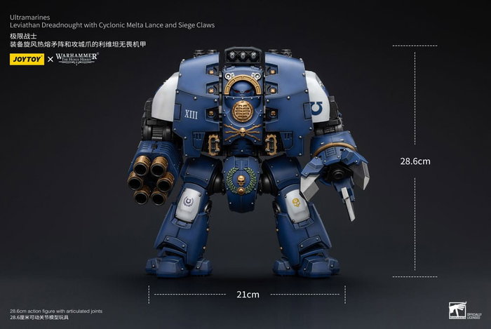 Joy Toy (CN) Warhammer The Horus Heresy Figurine 1/18 Ultramarines Leviathan Dreadnought avec Cyclonic Melta Lance et Siege Claws