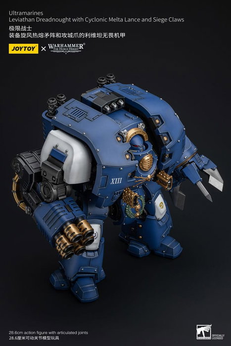 Joy Toy (CN) Warhammer The Horus Heresy Figurine 1/18 Ultramarines Leviathan Dreadnought avec Cyclonic Melta Lance et Siege Claws