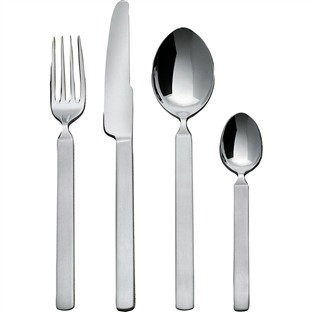 Alessi 4180S24 Cubertería Dry 24 pièces en acier inoxydable 18/10, conception Achille Castiglioni, apte pour induction Alessi 4180S24 Cubertería Dry 24 pièces en acier inoxydable 18/10, conception Achille Castiglioni, apte pour induction