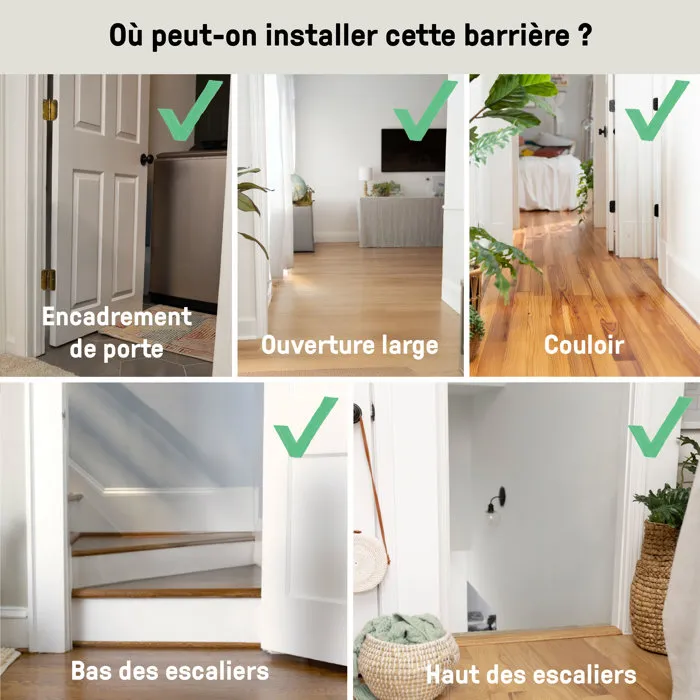Ingenuity Barrière de sécurité Easy Install sans perçage de 73 à 80 cm, installation par pression pour portes et escaliers