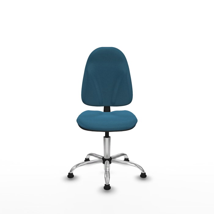PIQUERAS Y CRESPO Chaise de bureau Algarra, tissu vert pétrole, base chromée