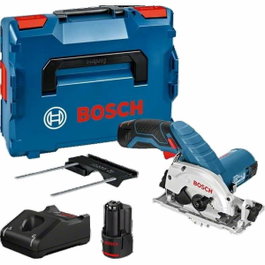 Bosch Professional GKS 12V-26 Scie circulaire avec 2 batteries 3,0Ah et L-Boxx
