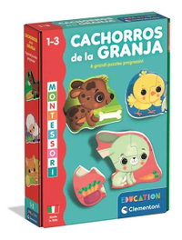 Clementoni Jeu éducatif Rompecabezas Cachorros De La Granja progressifs 2, 3 et 4 pièces