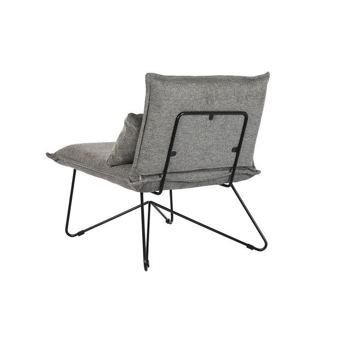 Fauteuil DKD Home Decor 66 x 78 x 75 cm Noir Gris Métal