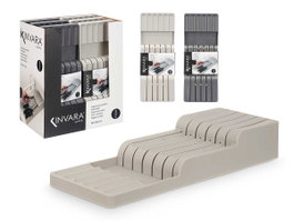 Kinvara Support à Couteaux Surtis Gris 40x7x15 cm Plastique PP (Set de 12)