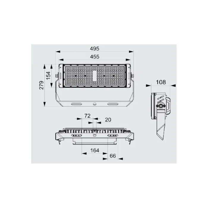 BX3 Light Proyector LED 250 W Stadium, 37500 Lm, IP65, driver Meanwell regulable 1-10V, LEDs Philips 3030, 100000 h, pour éclairage sportif et grands espaces extérieurs