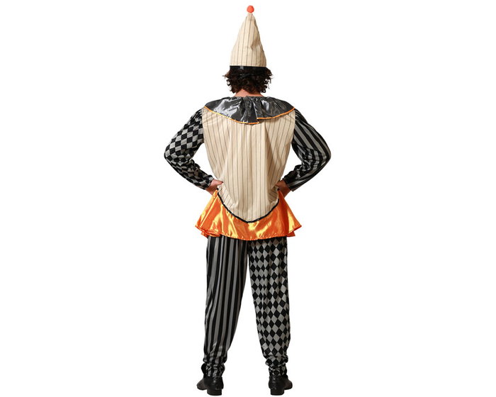 Déguisement Polichinelle (Arlequin) Adulte Unisexe Noir - Taille M-L - Bonnet, Chemise à Manches Longues et Pantalon Long - Polyester Déguisement Polichinelle (Arlequin) Adulte Unisexe Noir - Taille M-L - Bonnet, Chemise à Manches Longues et Pantalon Long - Polyester