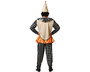 Déguisement Polichinelle (Arlequin) Adulte Unisexe Noir - Taille M-L - Bonnet, Chemise à Manches Longues et Pantalon Long - Polyester
