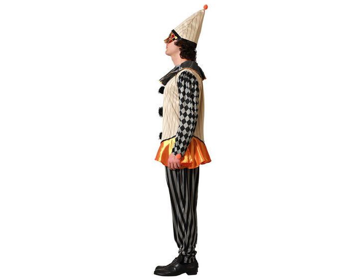 Déguisement Polichinelle (Arlequin) Adulte Unisexe Noir - Taille M-L - Bonnet, Chemise à Manches Longues et Pantalon Long - Polyester Déguisement Polichinelle (Arlequin) Adulte Unisexe Noir - Taille M-L - Bonnet, Chemise à Manches Longues et Pantalon Long - Polyester