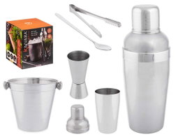 Kinvara Set de 5 pièces Cocktail en Acier Inoxydable Argenté 15x17x15 cm (Set de 6)