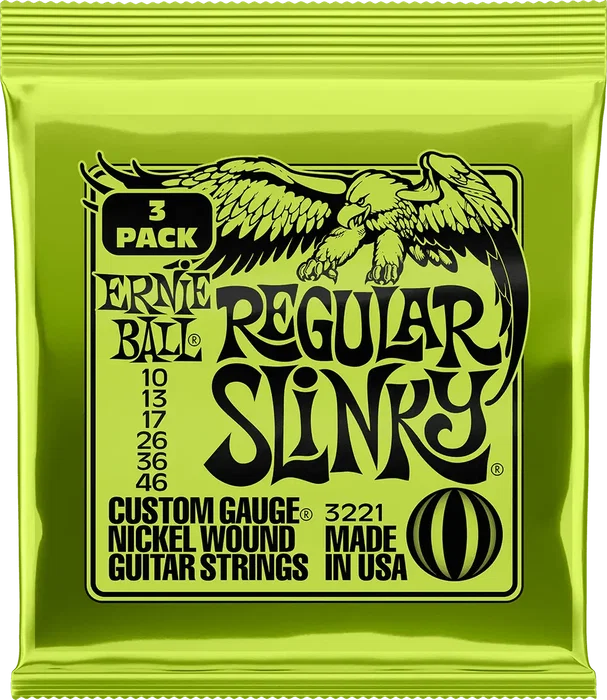 Ernie Ball Jeu de cordes électrique Slinky Lime 10-46 Tripack (3) Ernie Ball Jeu de cordes électrique Slinky Lime 10-46 Tripack (3)