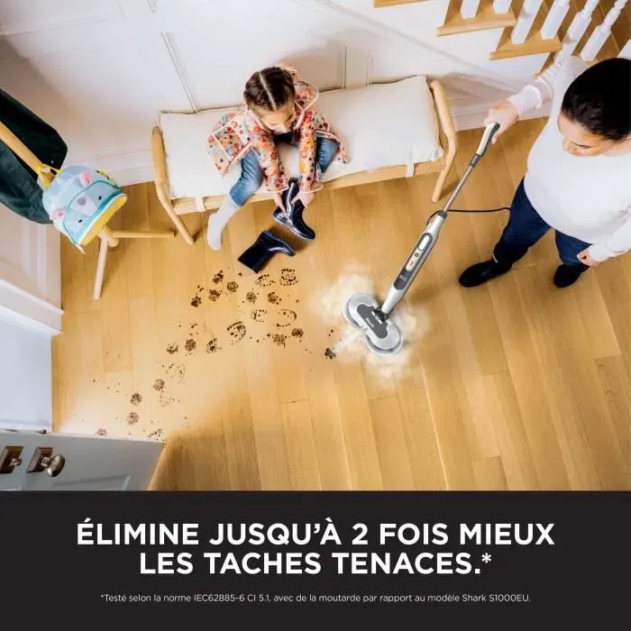 Shark S8201EU Balai Vapeur Automatique Steam Mop - 2 Tampons Rotatifs, 3 Réglages Vapeur, Mode Steam Blaster - Élimine Taches et Saletés Shark S8201EU Balai Vapeur Automatique Steam Mop - 2 Tampons Rotatifs, 3 Réglages Vapeur, Mode Steam Blaster - Élimine Taches et Saletés