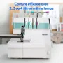 Medion SO 90 - Surjeteuse 91W, aiguilles 11/14/16, vitesse 1200 tr/min, éclairage LED, couleur turquoise