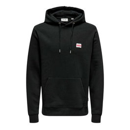 Sweat à capuche homme Only & Sons Onsdawson Reg Hoodie Vd Noir