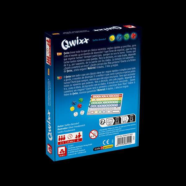 Fournier Jeu Qwixx - Jeu de cartes et de dés en carton - À partir de 3 ans Fournier Jeu Qwixx - Jeu de cartes et de dés en carton - À partir de 3 ans