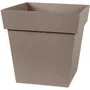 EDA Pot de fleurs Carré Toscane 32 cm - Taupe - 22 Litres - Résistant aux intempéries - Fabriqué en France - Garantie 7 ans