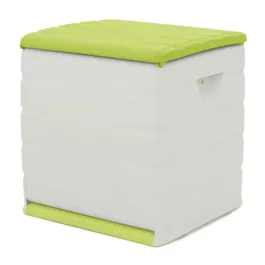 Plastiken Coffre de rangement cadenassable 190 L avec roulettes, pour extérieur, résistant, couleur vert pistache