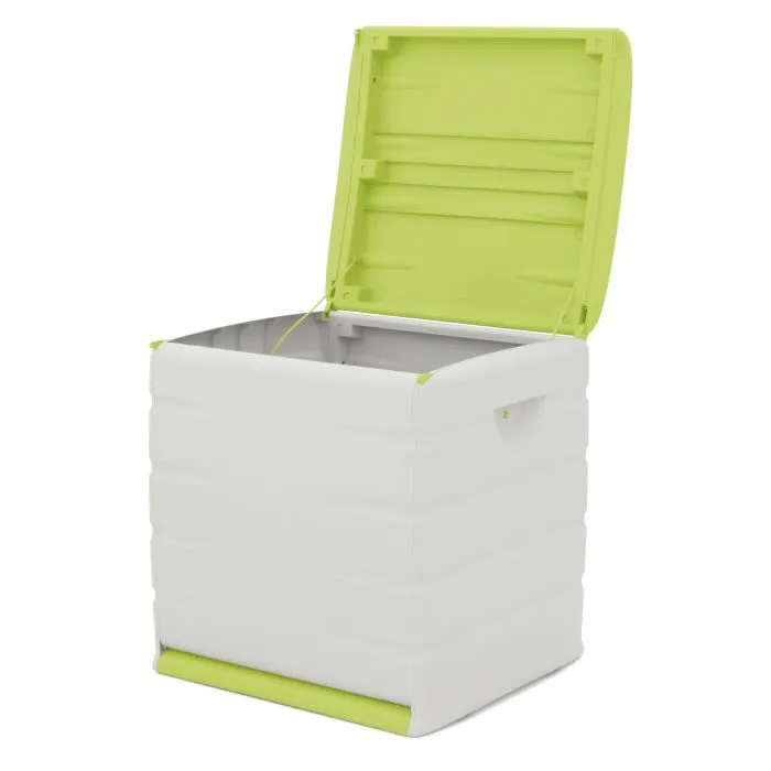 Plastiken Coffre de rangement cadenassable 190 L avec roulettes, pour extérieur, résistant, couleur vert pistache