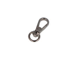 Innspiro Mousqueton avec anneau rond en zamak, nickel noir, 9,8 mm (Lot de 5)