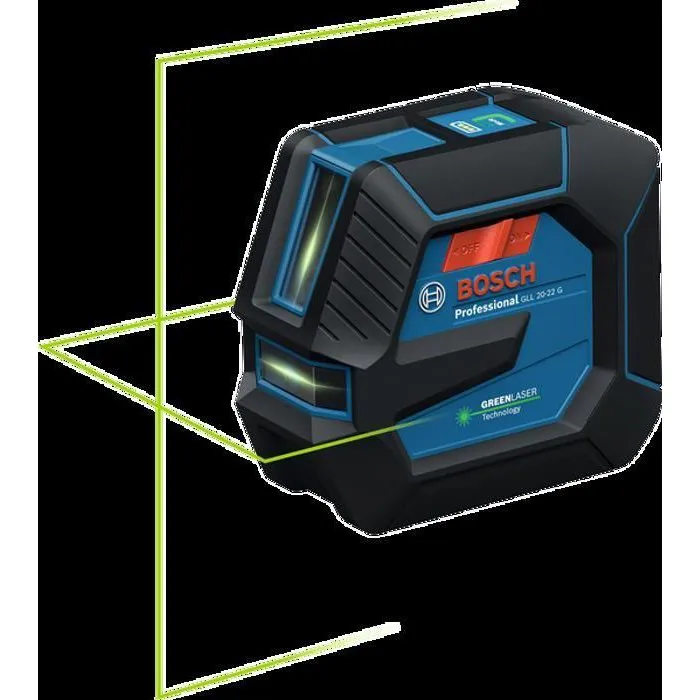Bosch Professional GLL 20-22 G - Laser de nivellement rotatif vert - Portée 20 m - Précision ± 0.3 mm/m - Dual Power (batterie Li-ion/piles AA) - Protection IP65 Bosch Professional GLL 20-22 G - Laser de nivellement rotatif vert - Portée 20 m - Précision ± 0.3 mm/m - Dual Power (batterie Li-ion/piles AA) - Protection IP65