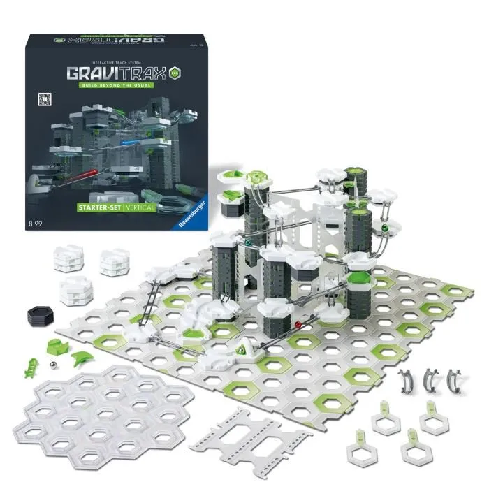 Ravensburger GraviTrax PRO Starter Set Vertical - 152 Pièces, Circuit de Billes de Construction avec Rails, Virages et Piliers, 22426