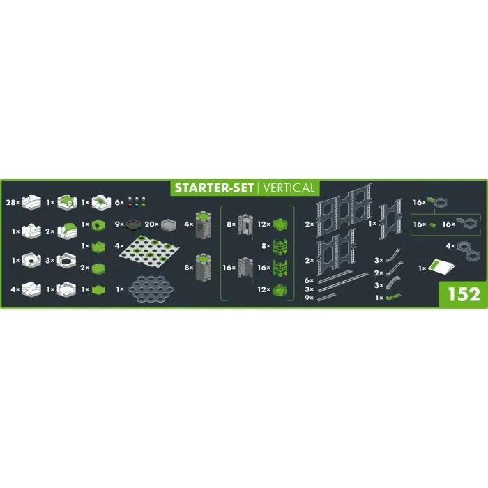 Ravensburger GraviTrax PRO Starter Set Vertical - 152 Pièces, Circuit de Billes de Construction avec Rails, Virages et Piliers, 22426