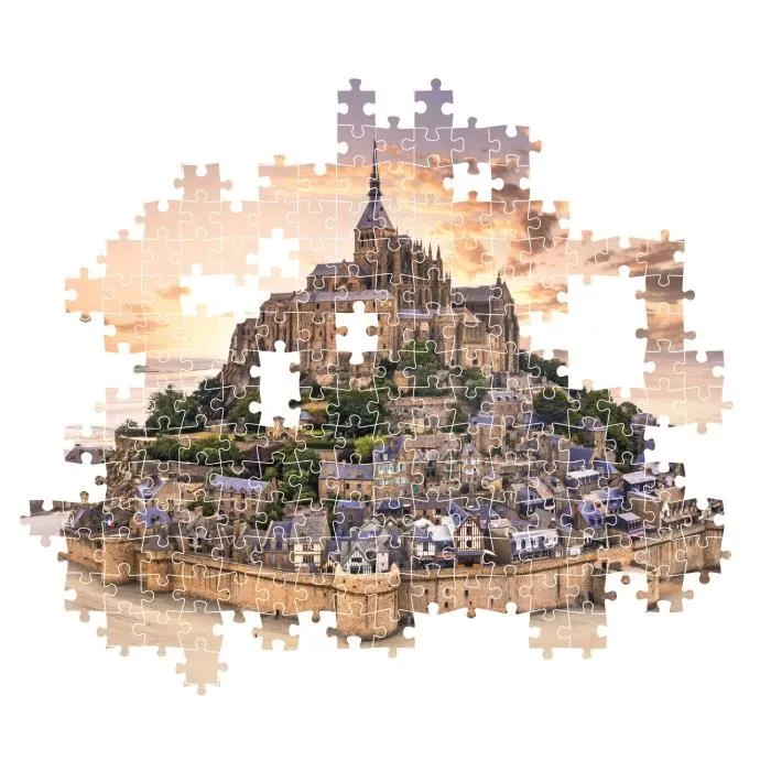 Clementoni Puzzle Compact 1500 pièces - Le Mont Saint-Michel - Avec poster - Format 84.3 x 59.2 cm