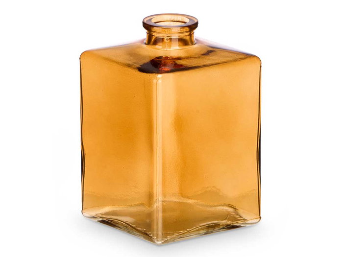 GIFTDECOR Lot de 12 Flacons Carrés en Verre Ambré