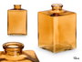 GIFTDECOR Lot de 12 Flacons Carrés en Verre Ambré