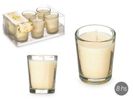 Acorde Lot de 6 bougies en verre vanille 16x6x11 cm en paraffine et verre (Set de 12)