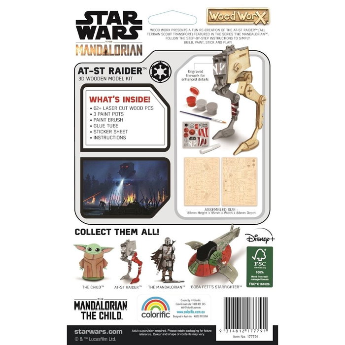 Woodwork Star Wars Puzzle 3D en Bois à Peindre et Colorier Réplique Officielle