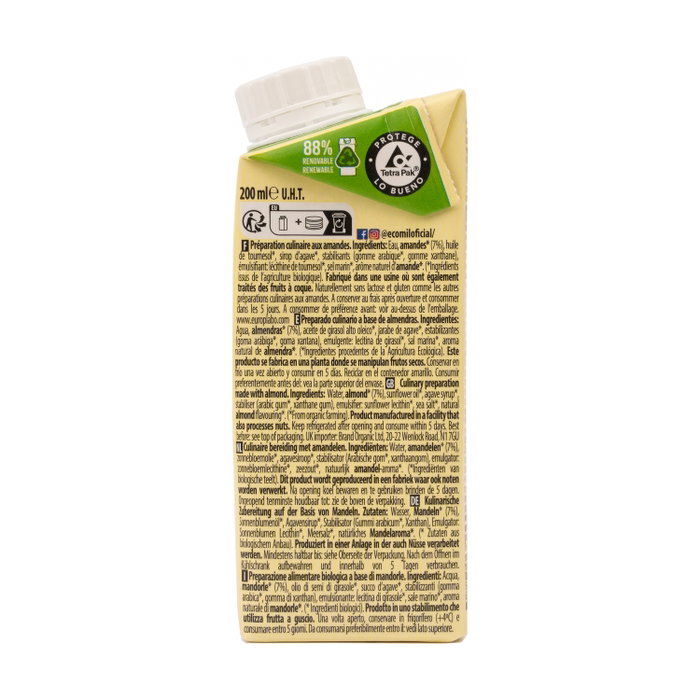 Ecomil Crème d'Amandes Bio 200ml Ecomil Crème d'Amandes Bio 200ml