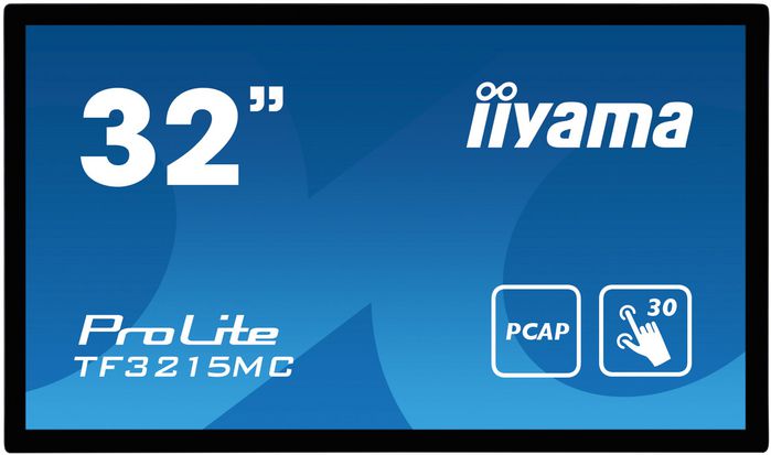 iiyama 31,5VIS Écran tactile PCAP 32" Bezel Free 30 points, 1920x1080 Full HD, Panneau AMVA3, HDMI, DisplayPort, VGA, USB, Montage VESA
