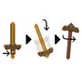 Mattel Minecraft - Jeu de rôle épée-pioche jouet de transformation 2 en 1 doré Jkc15 pour enfants à partir de 6 ans
