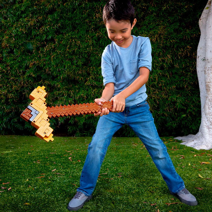 Mattel Minecraft - Jeu de rôle épée-pioche jouet de transformation 2 en 1 doré Jkc15 pour enfants à partir de 6 ans