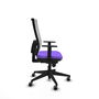Chaise Horna Synchro 5 positions tissu Violet Maille Blanc Base pyramidale noire Accoudoir 1D Sans appui-tête Roulettes 65mm pour moquette
