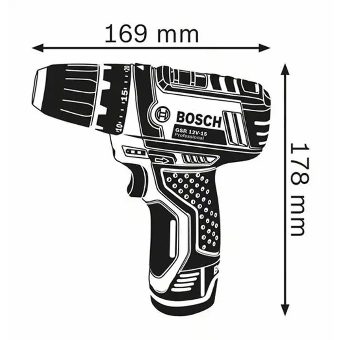 Bosch Professional GSR 12V-15 Perceuse-visseuse avec 2 batteries et chargeur Bosch Professional GSR 12V-15 Perceuse-visseuse avec 2 batteries et chargeur
