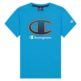 T shirt à manches courtes Enfant Champion Crewneck Big Logo Boy Blue Bleu 56