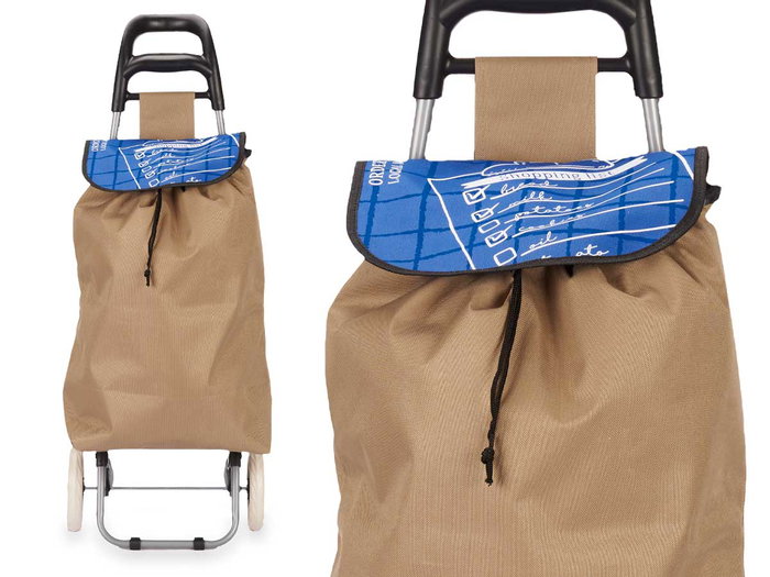 Kinvara Chariot de courses 2 roues To Do List 88x10x35 cm avec sac 34x20x54 cm (Set de 6)