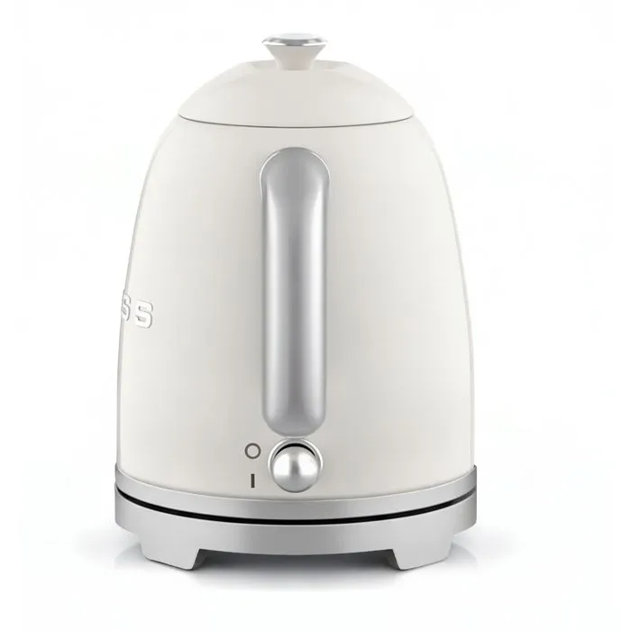 SWEISS Bouilloire Électrique Vintage KTS8 - 1L, 1000W, Inox, Socle 360°, Design Rétro, Rapide, Beige