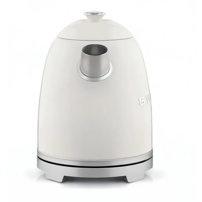 SWEISS Bouilloire Électrique Vintage KTS8 - 1L, 1000W, Inox, Socle 360°, Design Rétro, Rapide, Beige